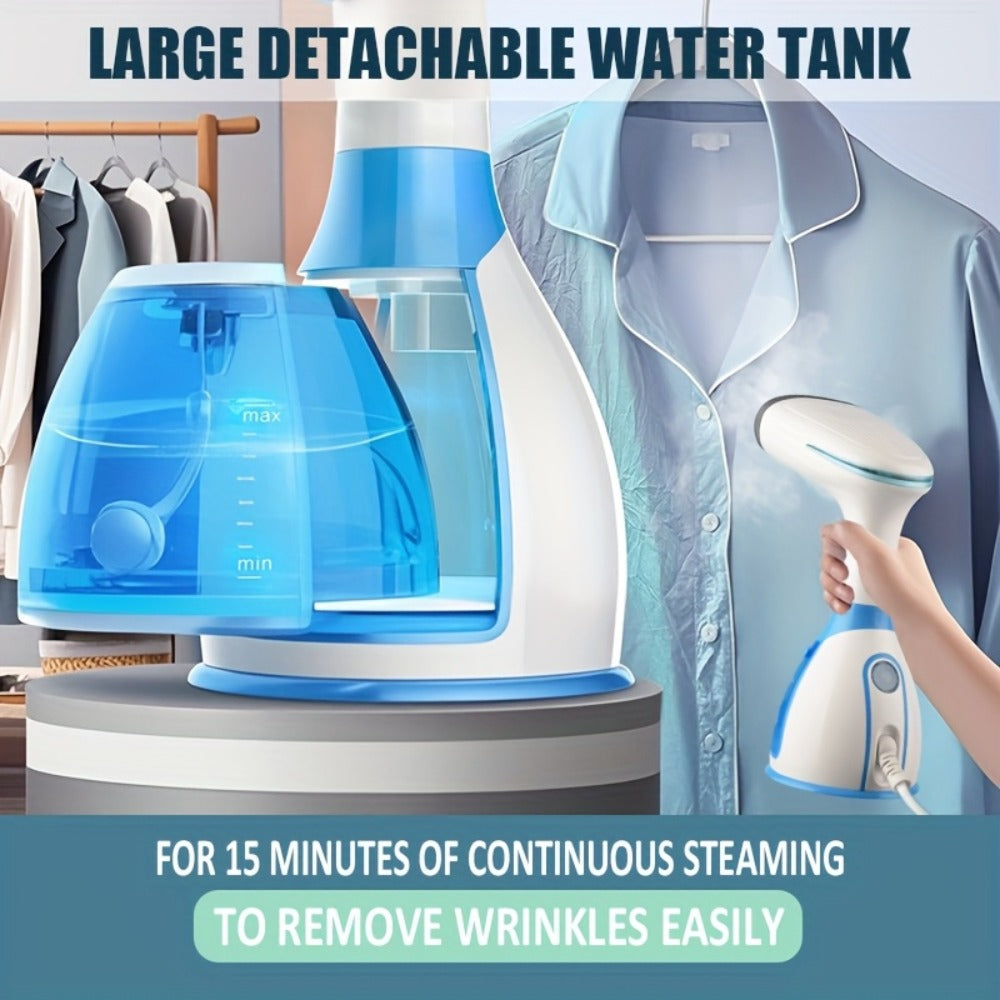 Handheld Garment Steamer 1500W with 9.47oz Removable Water Tank, Portable Fabric Steamer 30s Fast Heat-Up with Accessories Kit, Compact Mini Steam Iron for Clothes Home Travel Office, US Plug