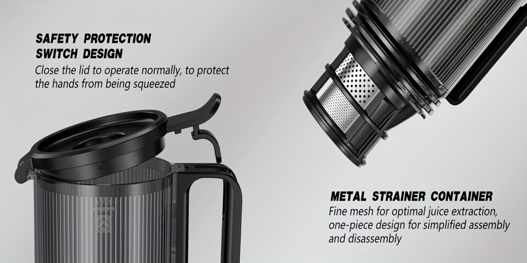 Cold Press Juicer Masticating ¨C 350W Slow Juicer with Wide Feed Chute, 50RPM Fine Grinding, High Juice Yield, Easy to Clean, Safe Bladeless Design for Whole Fruits & Vegetables, Black & Pink