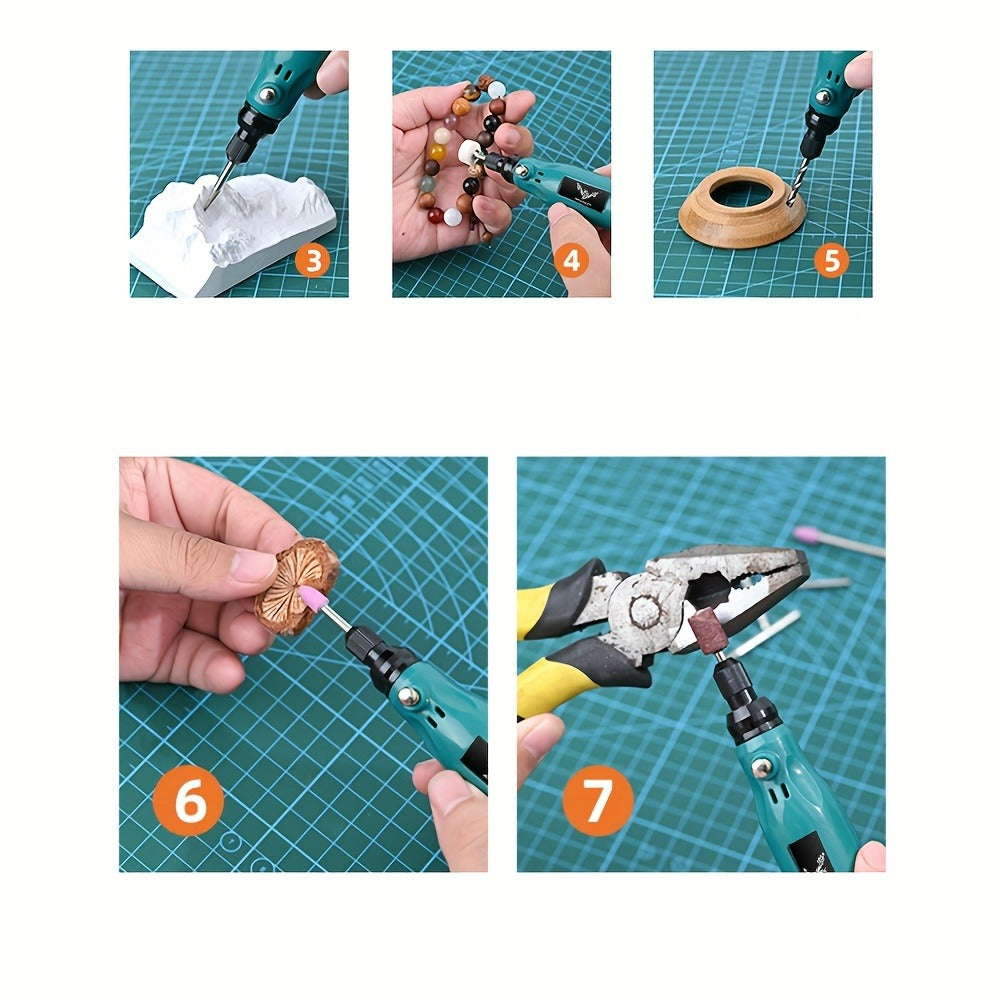 Electric Engraving Pen Kit 25/39PCS - Rechargeable Rotary Tool Set with Adjustable Speed for Engraving, Sanding, Polishing, Drilling & Etching - Portable Multifunctional Power Tool for DIY Crafts