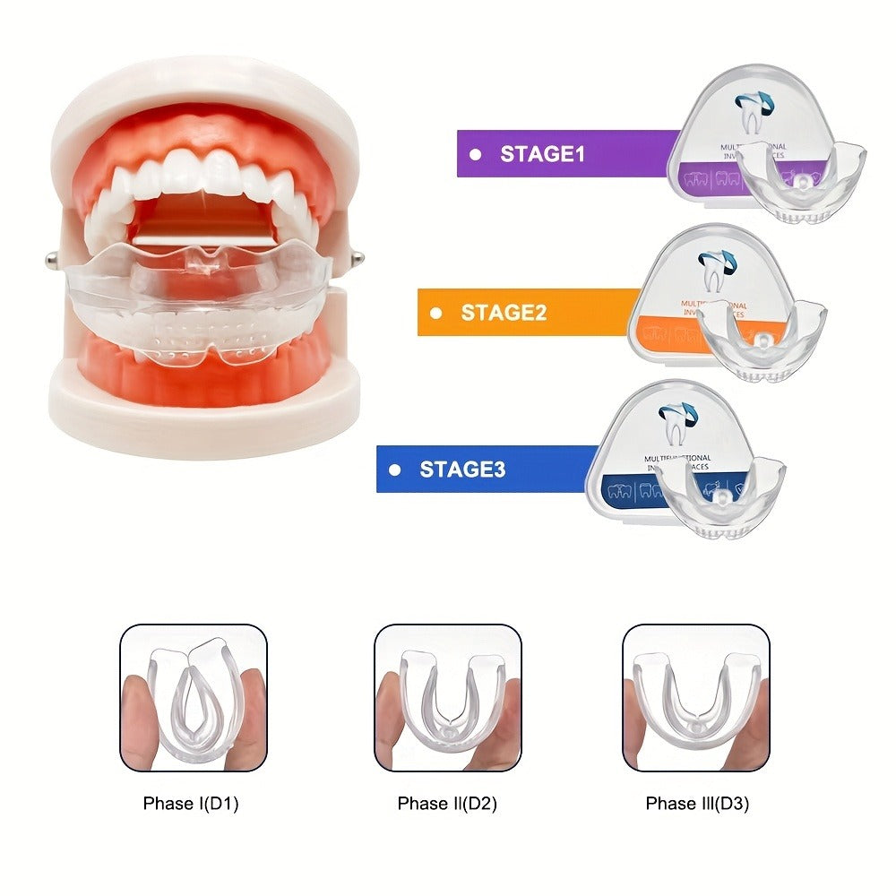 Teeth Straightener 3-Stage Orthodontic Braces Set ¨C Progressive Alignment for Different Periods, Dental Care Teeth Straightening Kit for Adults & Teens, Comfortable Oral Care Orthodontic Brace
