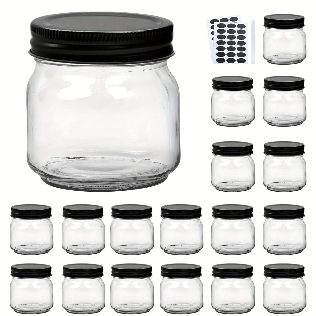 Mason Jars 8oz Glass Jars with Lids ¨C 9/18/27/36 Pack Regular Mouth Canning Jars for Storage, Spices, Jelly, Jam, Honey & Caviar | Dishwasher Safe Spiral Lid Kitchen Storage Containers Set