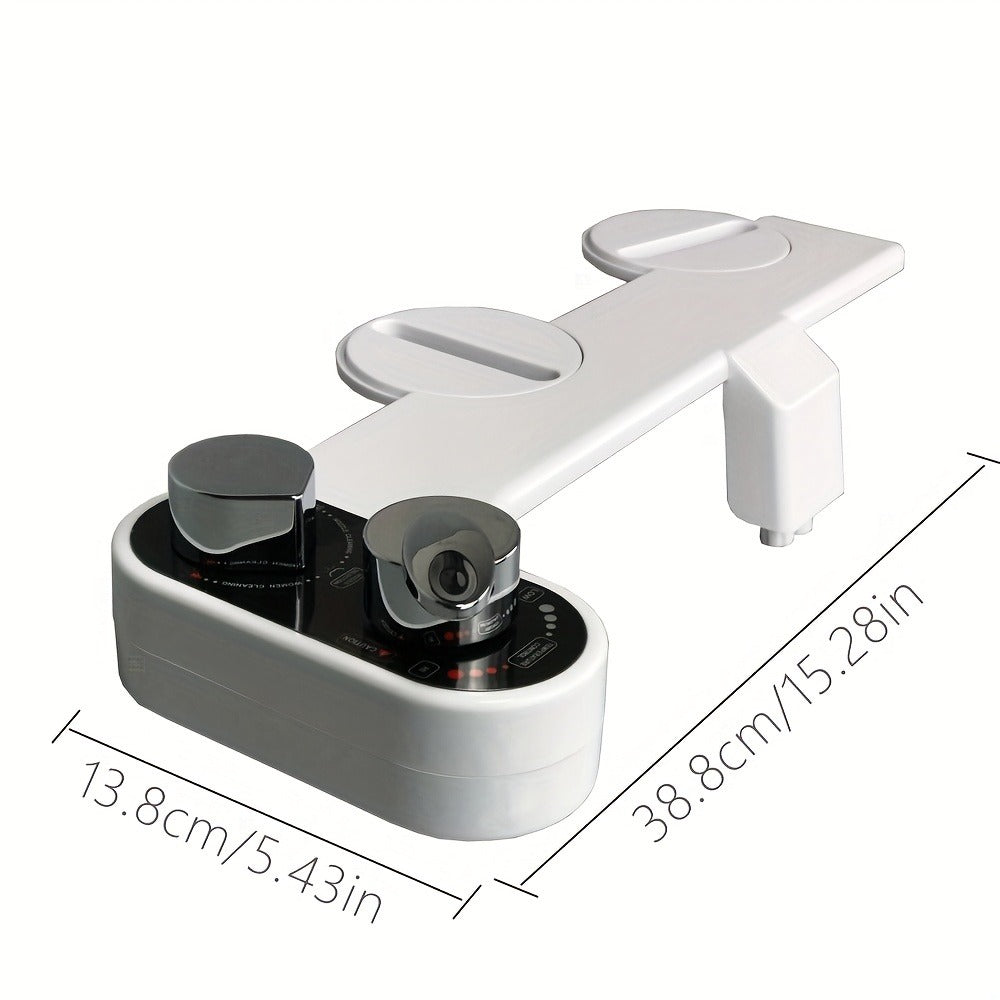 Bidet Attachment Hot and Cold Water ¨C Dual Nozzle Non-Electric Toilet Seat Bidet, Rear & Feminine Wash, Self-Cleaning Retractable Nozzle, Adjustable Warm Water Pressure, Easy Install