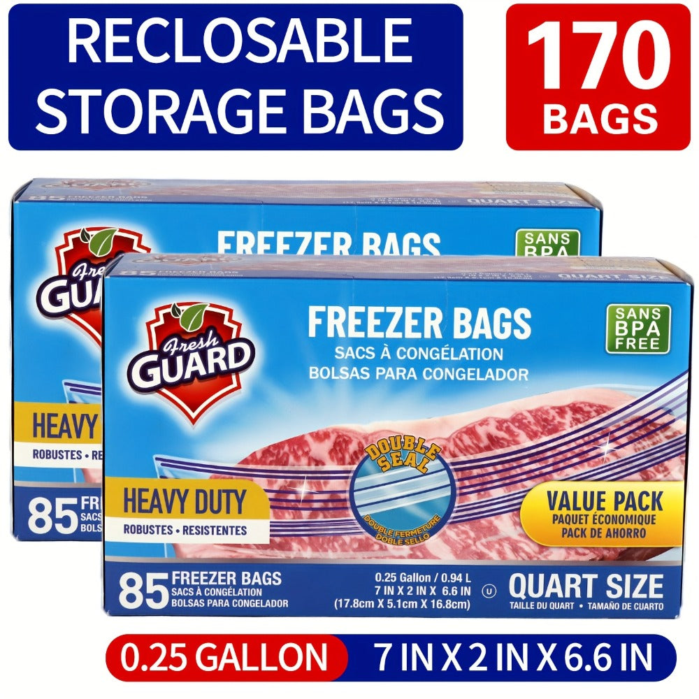 Reclosable Food Storage Bags Heavy Duty Ziplock Seal Fresh-Keeping Bags for Fruits Vegetables Grains Meat Kitchen Organizer Multiple Sizes 0.25 Gal 1 Gal 2 Gal