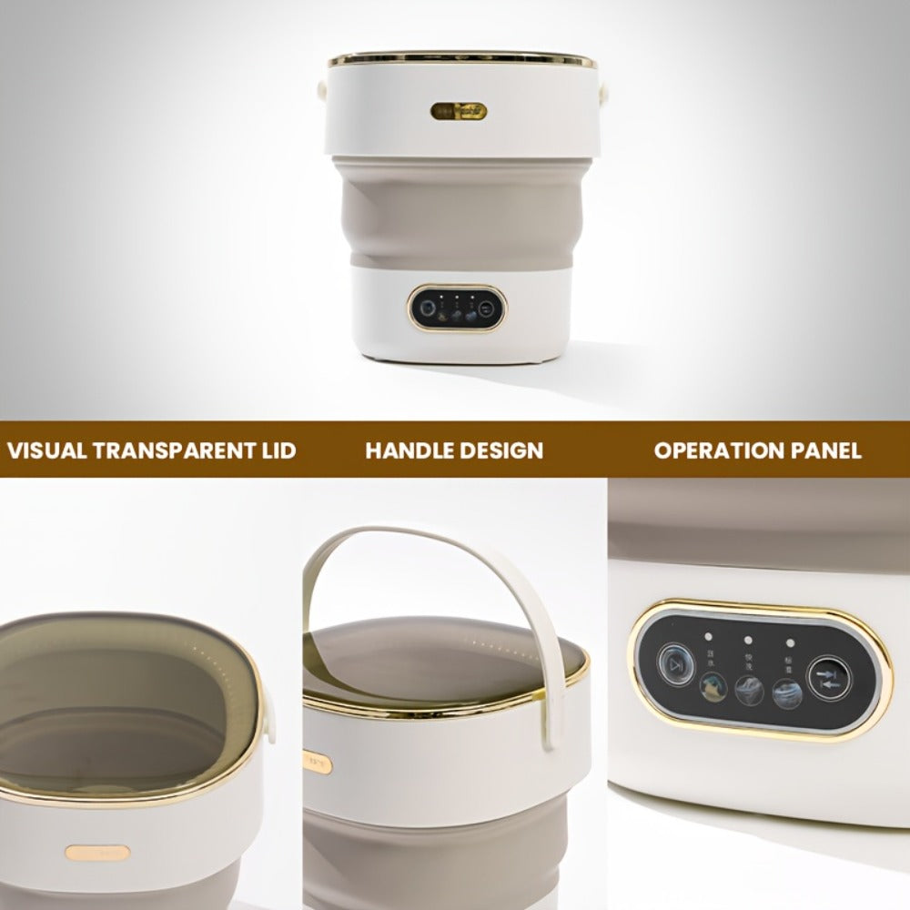 Portable Washing Machine Foldable Mini Washer Large Capacity for Underwear Socks Baby Clothes Apartment Dorm Travel Camping