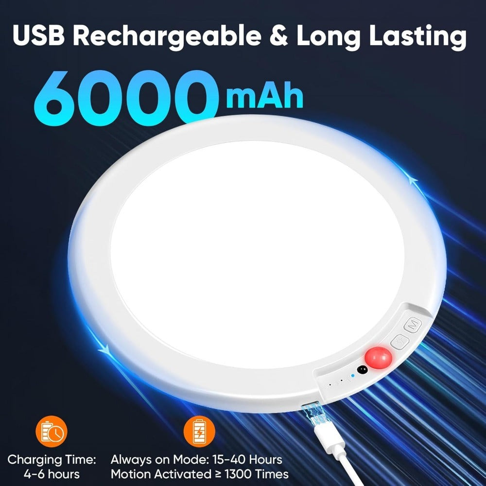Motion Sensor Ceiling Light Rechargeable with Remote ¨C 3-Color Dimmable Wireless LED Overhead Light, No Wiring, Battery Operated for Closet, Shower, Pantry, Shed & Hallway (Round & Square, 1 or 2 Pack)