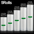 Vacuum Seal Bags Roll 5-Pack Multi-Size ¨C BPA-Free PE+PA Vacuum Storage Roll Bags 3 Meters, 5 Widths for Food Storage, Meal Prep, Sous Vide & Freshness Preservation, Compatible with Vacuum Sealers
