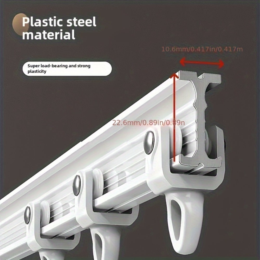Flexible Curtain Rail Track ¨C Bendable PVC Ceiling Mount Curtain Rod for Bay Window, Bathroom & Home Decor, Trim-to-Fit Monorail Curtain Track System