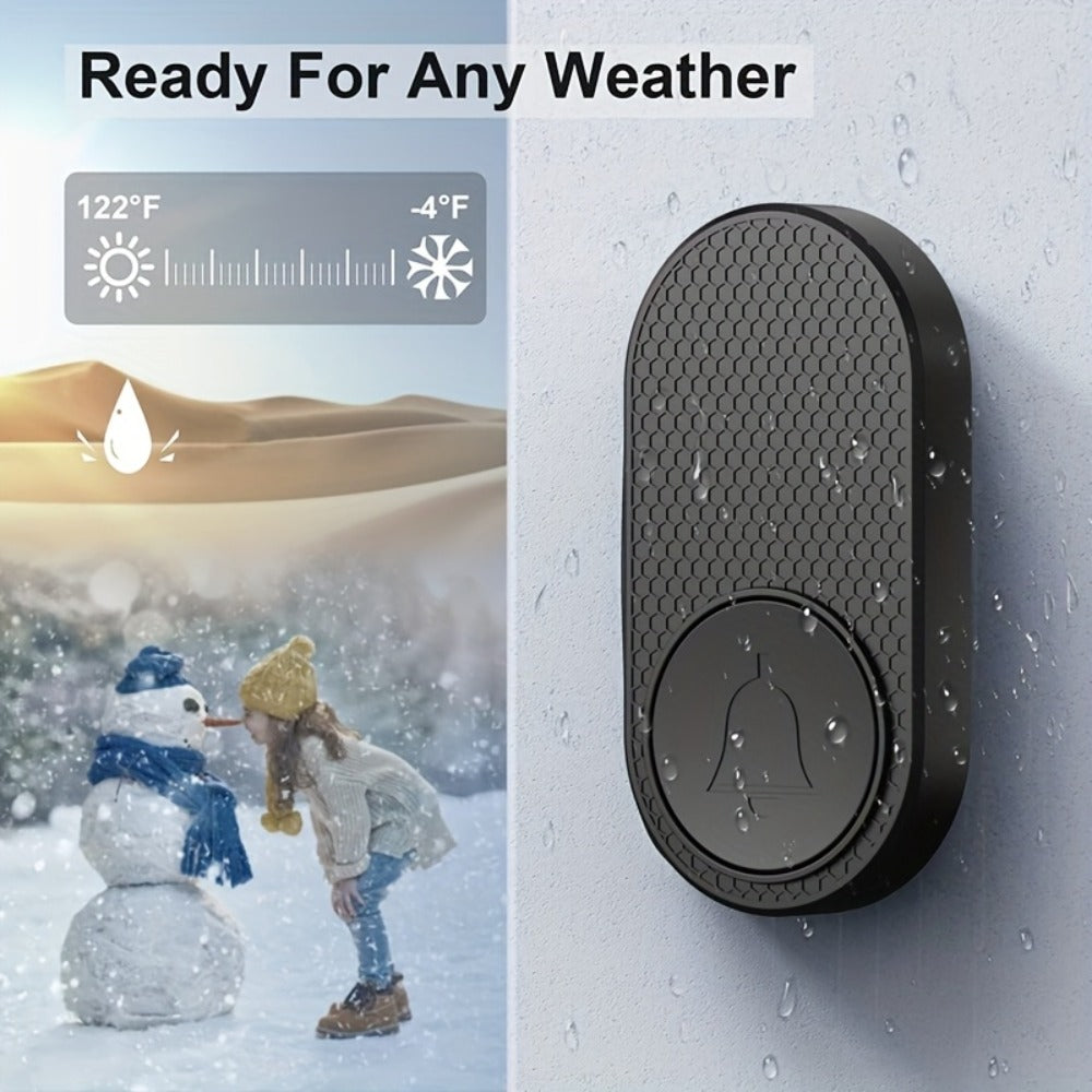 Wireless Doorbell Battery Powered ¨C 33 Melodies, 4 Volume Levels, 1000-Foot Range, Durable Plug-In Receiver, Easy Install, for Home, Apartment, Office & Commercial Use (Enhanced Edition)