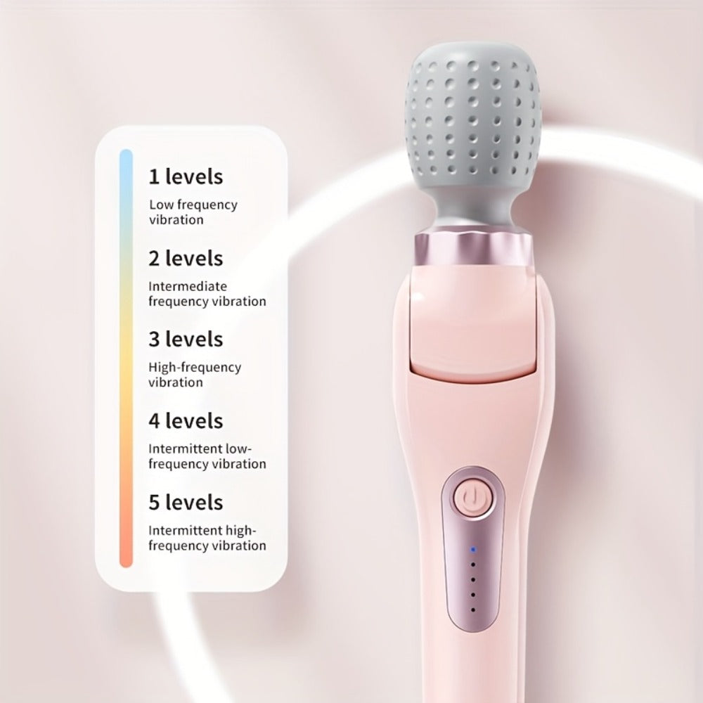 Electric Handheld Massager 180¡ã Foldable Massage Stick | 5-Speed Vibration USB Rechargeable Rotating Head | Full Body Relief Neck Back Shoulder Leg Waist | Portable Cordless Massager Gift for Women Men