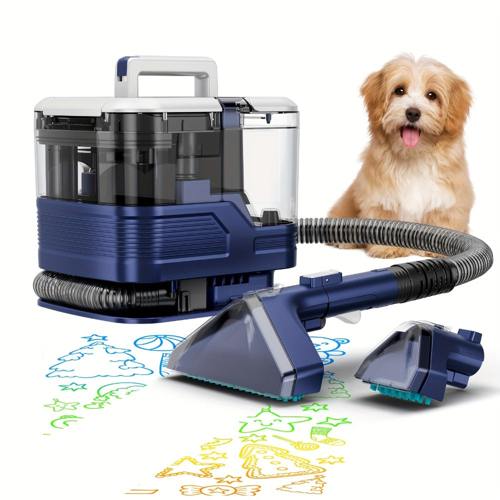 Portable Upholstery Cleaner Machine 30Kpa ¨C Carpet & Spot Cleaner with Dual Brush Head for Deep Stain Removal on Carpet, Couch, Car Seat, Stairs & Pet Messes