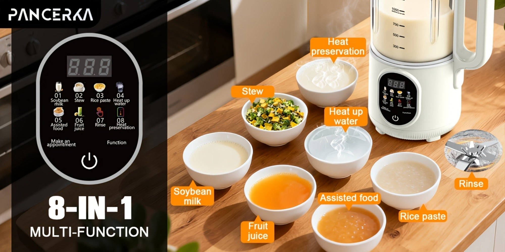 Nut Milk Maker Machine One-Touch Automatic - Multifunctional Plant-Based Milk Blender for Homemade Almond, Oat, Soy & Coconut Milk, High Capacity Countertop Blender for Dairy-Free Living