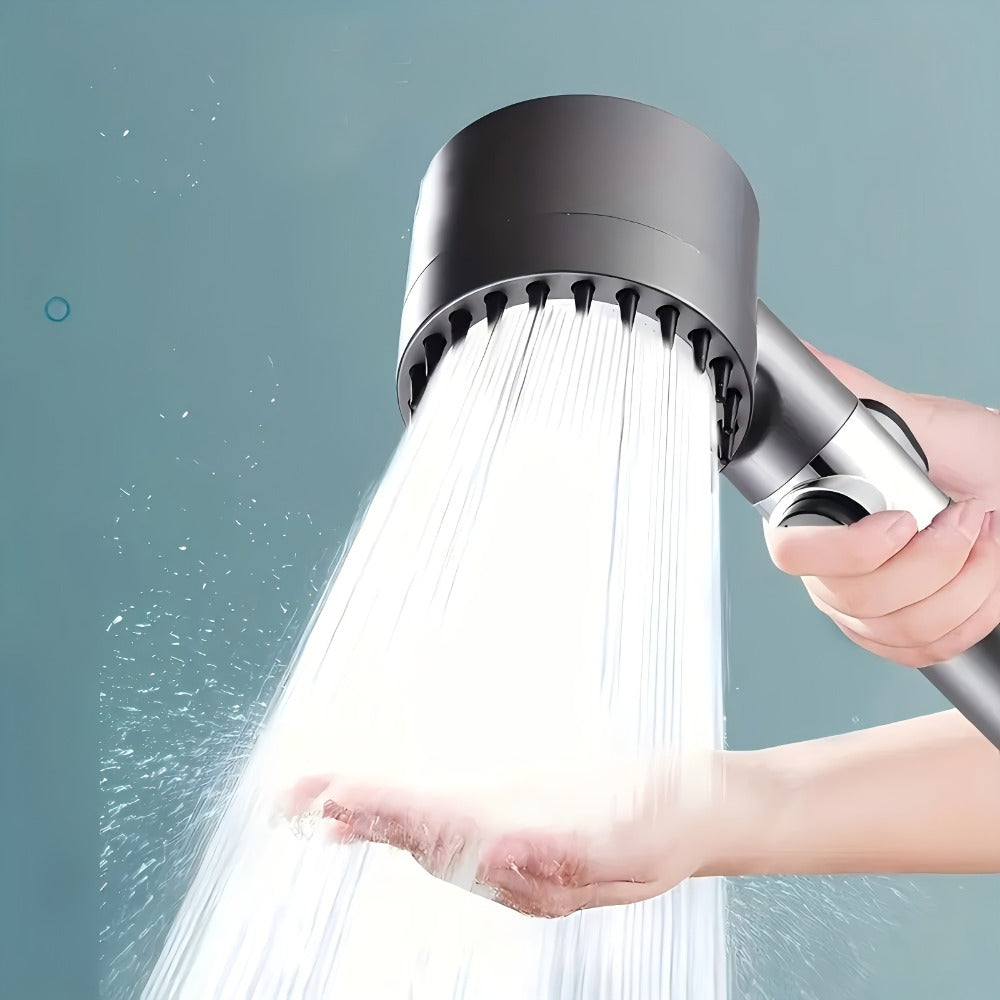 High Pressure Shower Head Set 4-Piece ¨C Turbine Spray Wall Mounted, 3-Stage Adjustable Mode, 6 Water Filters & 68¡± Hose, Skin-Friendly Bathroom Shower Upgrade Kit