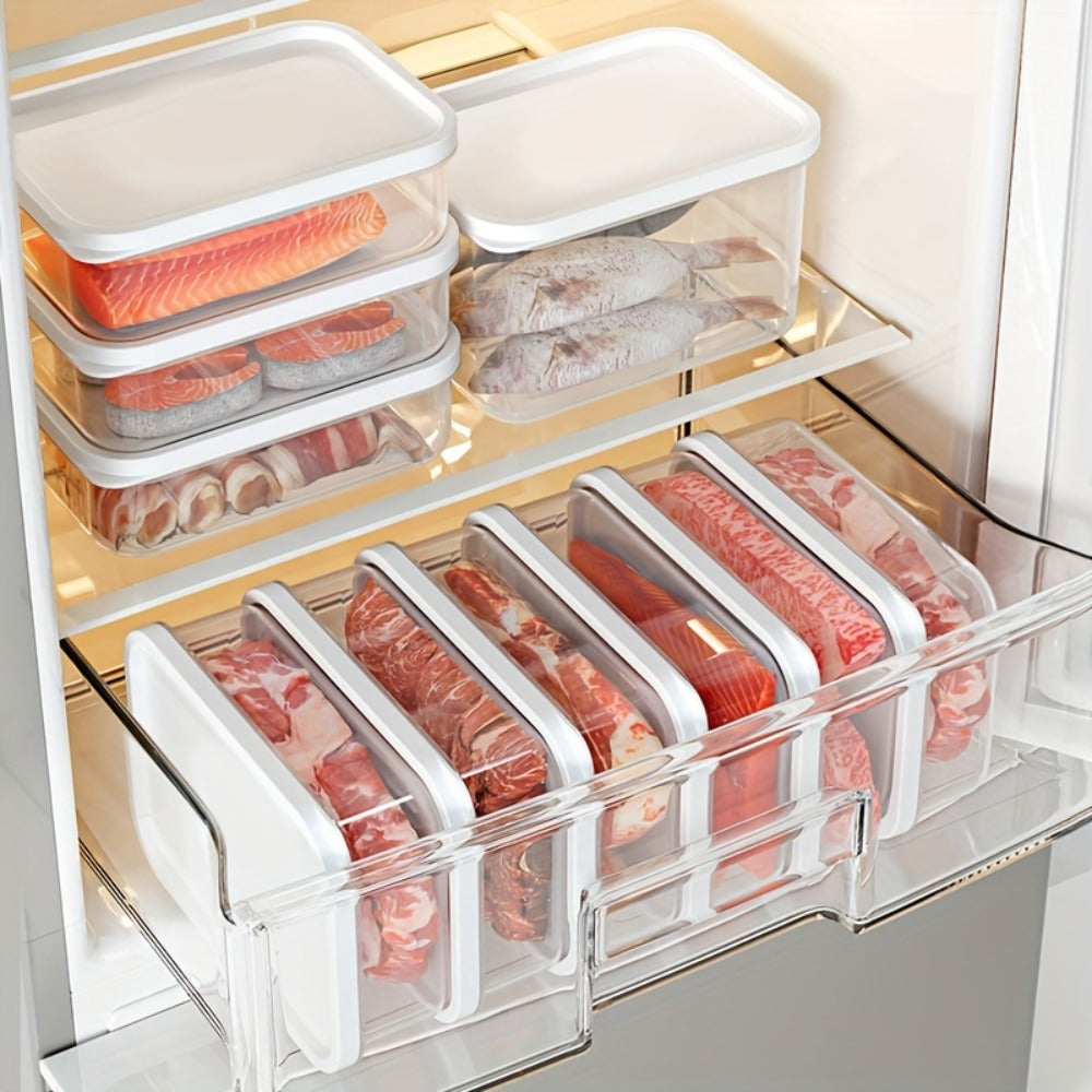 Stackable Refrigerator Storage Containers with Lids 4pcs, 42-Oz BPA-Free Food Storage Set for Meat Fruits Vegetables, Airtight Kitchen Organizer Containers