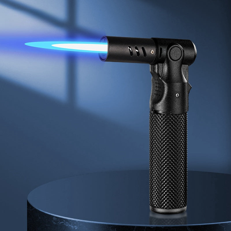 Windproof Torch Lighter ¨C Refillable Jet Flame Butane Lighter with 360¡ã Inverted Ignition, 1800¡ãC High Temp Blowtorch, Flame Size Adjustment, Portable for Camping, BBQ, Welding, Soldering (Butane Not Included)