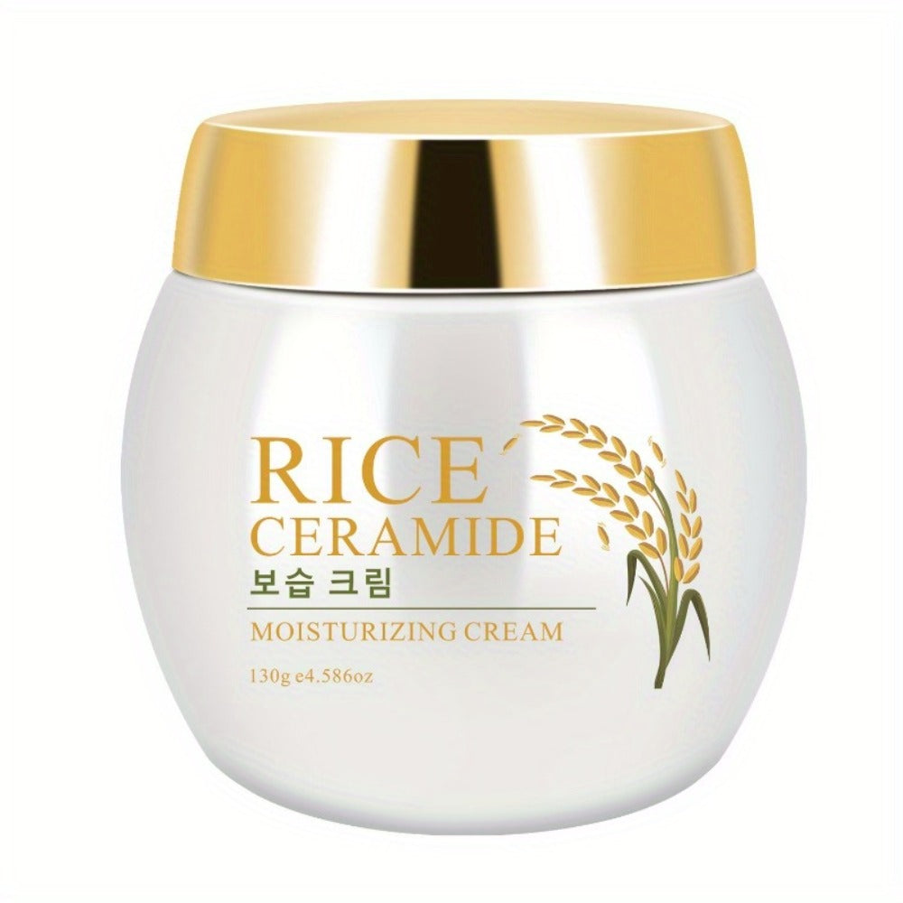 Rice Ceramide Moisturizing Face Cream 4.586oz - Deep Hydration with Rice Extract, Hyaluronic Acid & Ceramide | 24-Hour Nourishment | Day & Night | Dry & Sensitive Skin