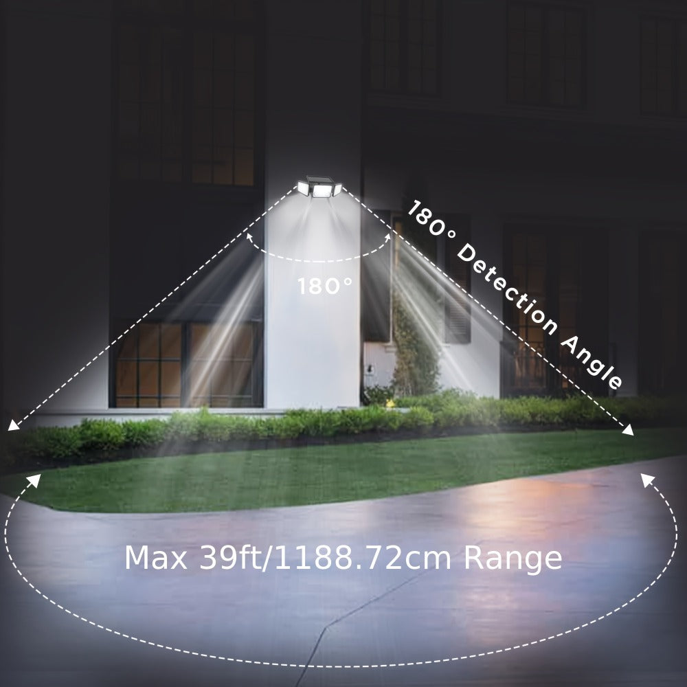 Solar Motion Sensor Light Outdoor ¨C 3000LM 7000K 152 LED Flood Light with Dual Sensor, IP54 Waterproof, 270¡ã Wide Angle & 3 Modes for Garden, Fence & Eaves (2 or 4 Pack)