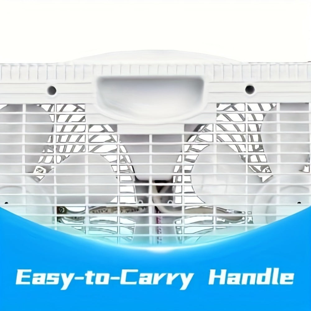 Window Fan Twin 9-Inch with Remote Control, Reversible Airflow Blades In/Out Exchange, 3 Speed Settings, Built-In Extender Panels, Quiet Digital Window Fan for Bedroom Home Office, White