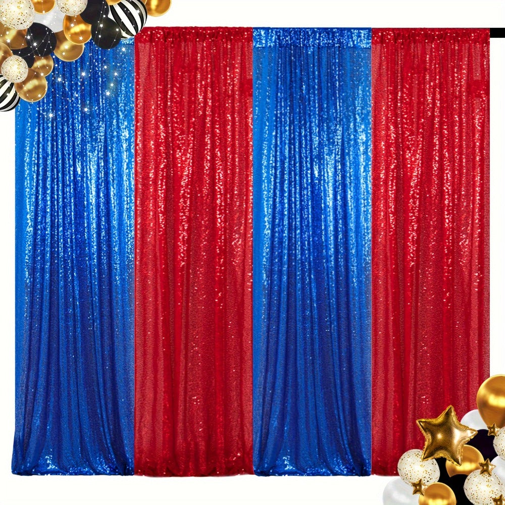 Sequin Backdrop Curtain 4 Panels 2FTx8FT ¨C Shimmer Glitter Background for Wedding Party Photo Booth Decoration