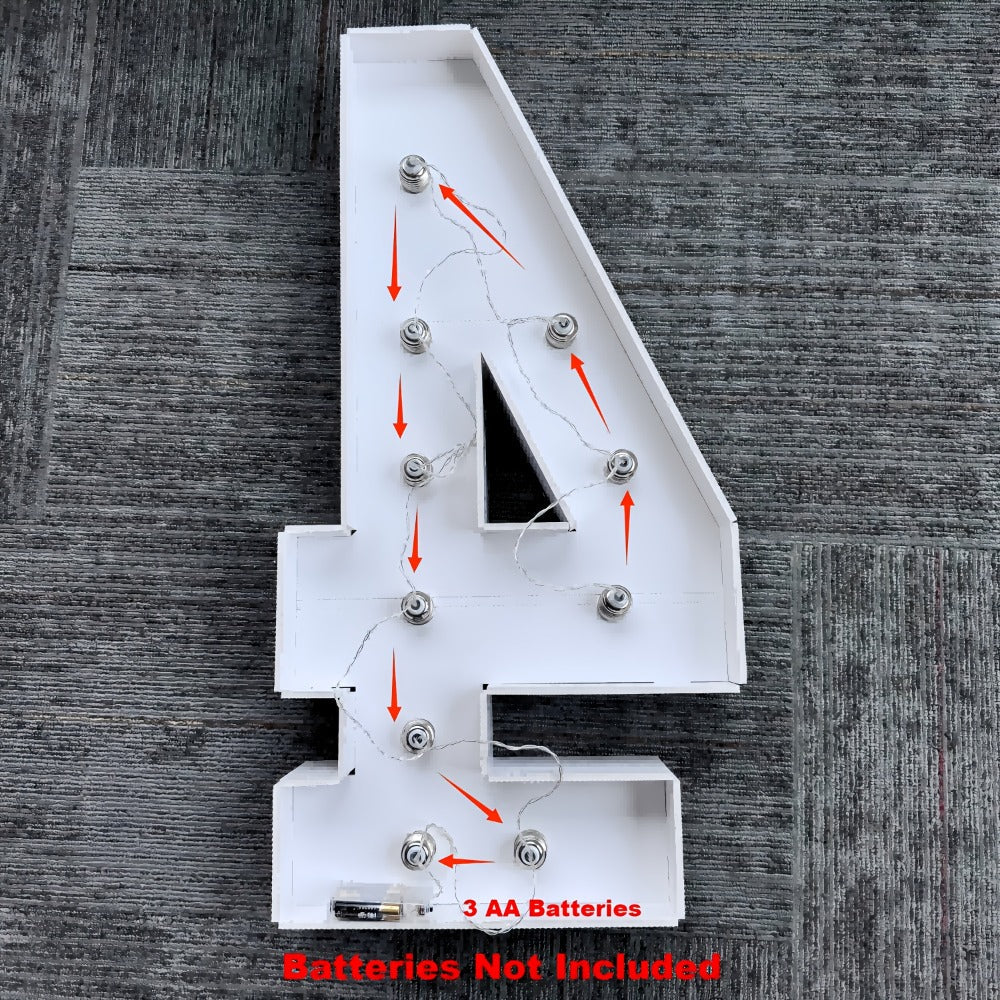 3ft Glowing Number Sign ¨C Warm White LED 3D KT Board 36 Inch Freestanding Party Decoration for Birthday Anniversary Wedding