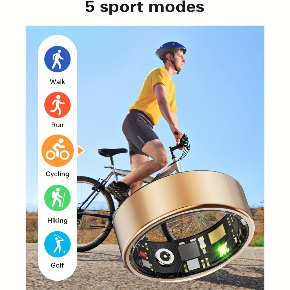 Smart Ring Fitness & Health Tracker for Men & Women ¨C Heart Rate, Sleep, Steps, Calories, Body Temp & HRV Monitoring, IP68 Waterproof, iOS & Android Compatible