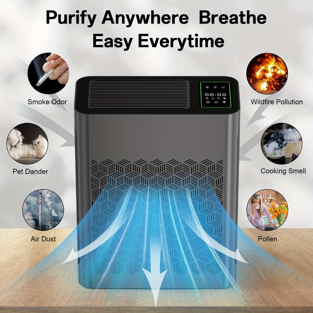 Air Purifier for Large Room with PM2.5 Display Auto Mode Timer HEPA Filter Removes Dust Smoke Pollen Odor for Home Office Living Room Bedroom