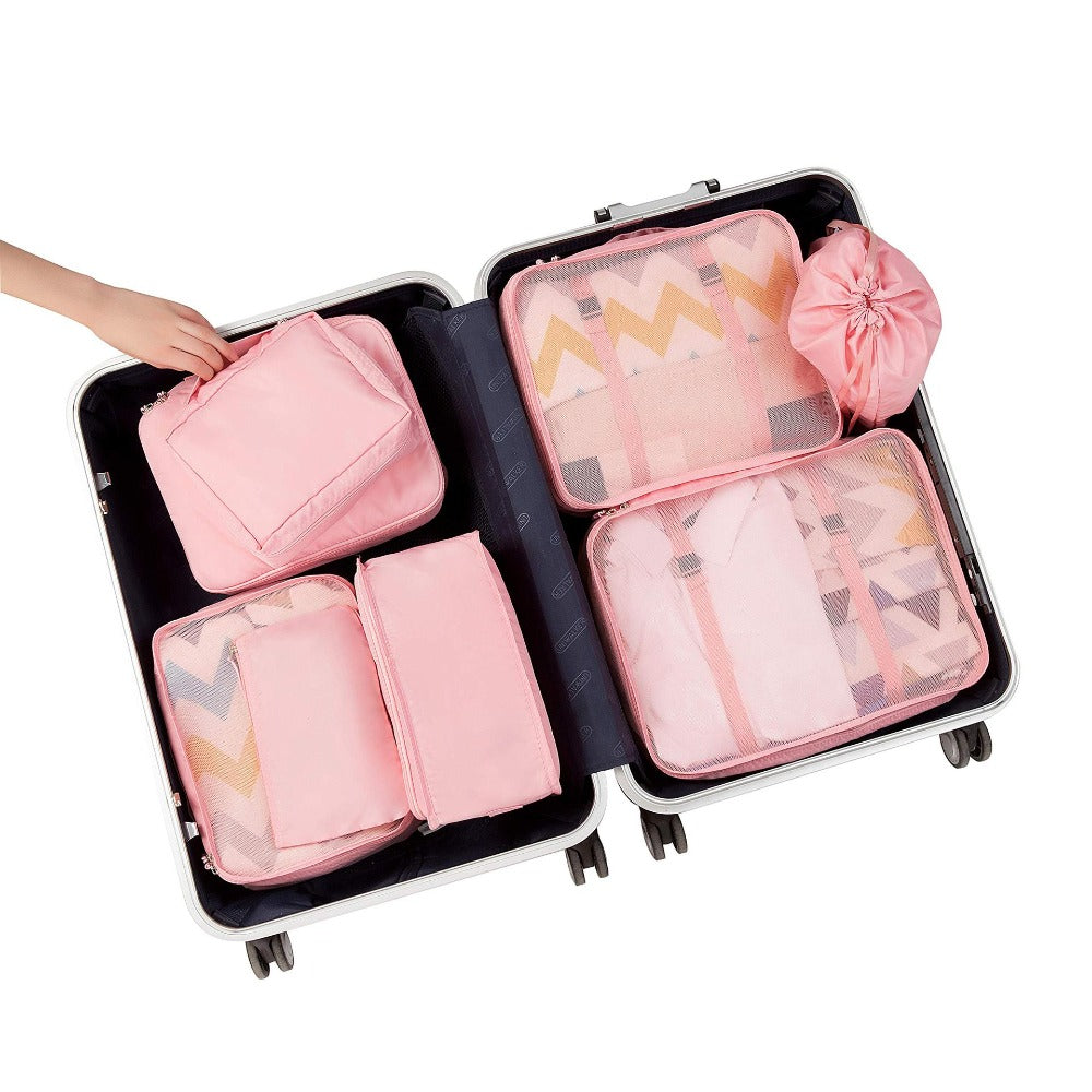 Packing Cubes for Suitcases 8PCS Set Travel Luggage Organizers Compression Bags Clothing Underwear Shoe Bag for Men Women