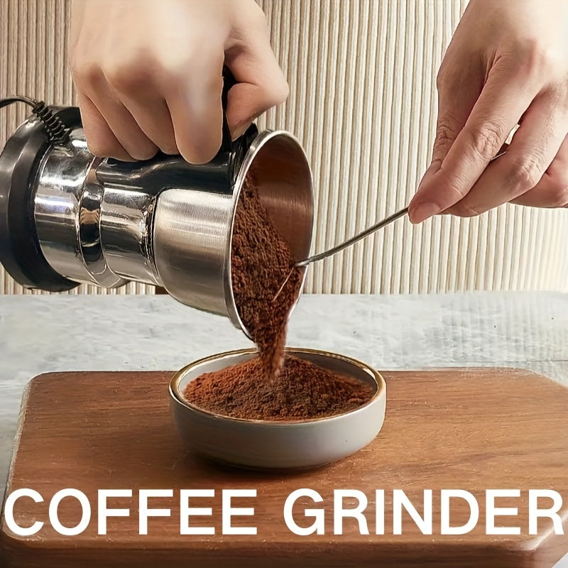 Electric Coffee Grinder 300W 4-Blade Stainless Steel Spice Nut Bean Grinder 400g 14oz Deepen Chamber Wet Dry Food Processor 10-Second Fast Grinding One-Button Control