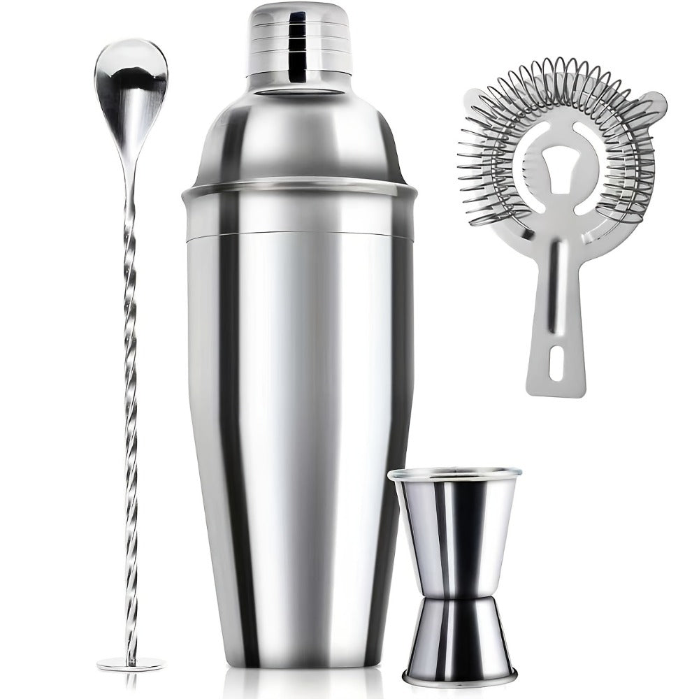 Bartender Set 10-Piece Stainless Steel Cocktail Shaker Bar Tool Kit with Bamboo Stand Home Bar Accessories Housewarming Father's Day Gift