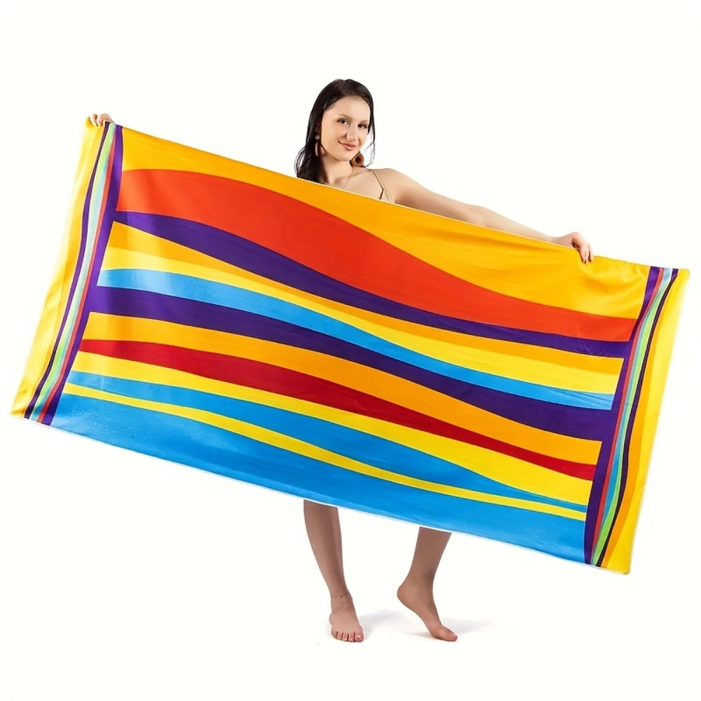 XL Bath Towel Extra Large 70x31 Inch Ultra Soft Absorbent Quick Dry Microfiber Shower Towel Striped Tropical Home Hotel Bathroom