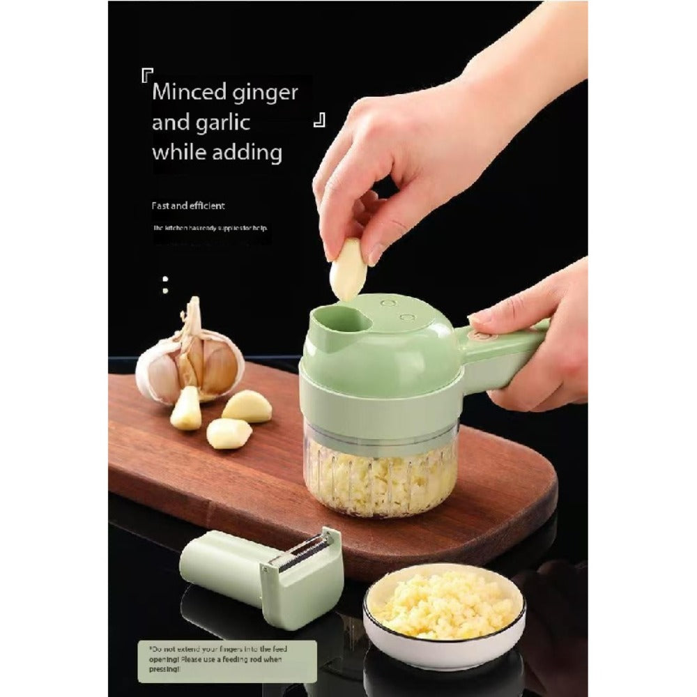 Mini Electric Food Chopper Portable USB Rechargeable 1 Cup Multifunctional Food Processor for Garlic Onion Celery Vegetables Easy to Clean with Cleaning Brush White
