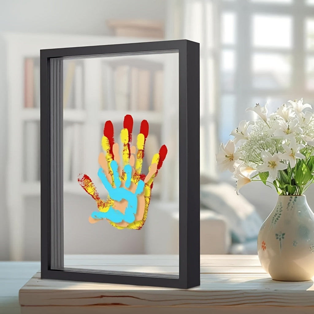 Family Handprint Kit with 4 Slots & 6 Colors ¨C Memory Frame Keepsake Gift