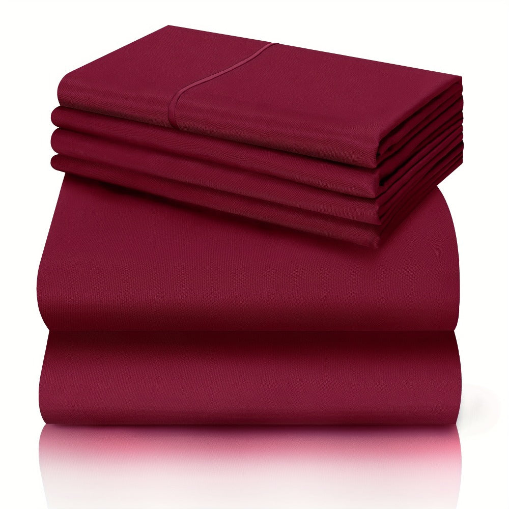 California King Sheet Set 6-Piece Breathable Cooling Bed Sheets Ultra-Soft Hotel Luxury Microfiber 18 Inch Deep Pocket Wrinkle Fade Resistant Flat Sheet Fitted Sheet 4 Pillowcases Multiple Colors