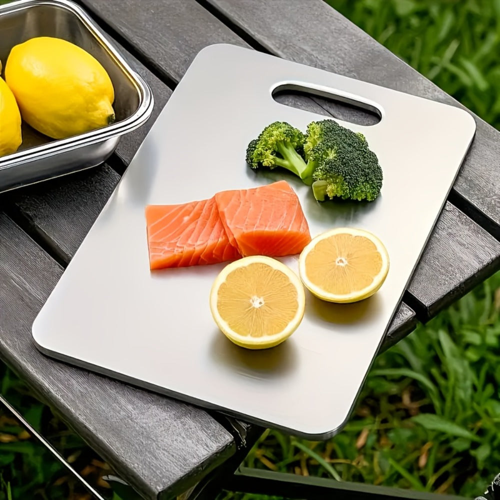 Titanium Cutting Board for Kitchen 14¡±x10¡± Large Double Sided | 100% Pure Titanium Metal Cutting Board | Durable Non-Porous Knife-Friendly Surface | Premium Kitchen Prep Board for Home & Professional Use
