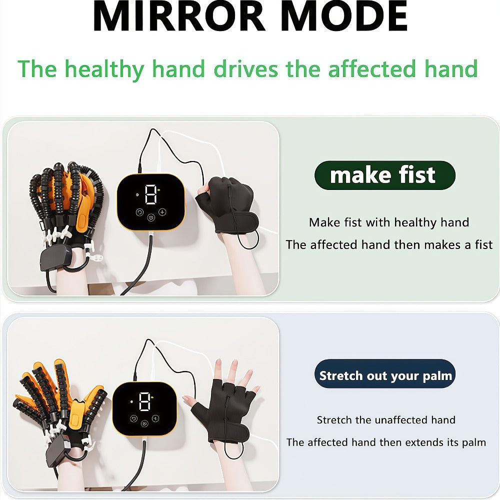 Rehabilitation Robot Gloves for Hand & Finger Training, Air Pressure Finger Exercise Device with LCD Touch Screen, Stroke Recovery & Finger Separation Rehab Glove for Elderly, Left or Right Hand M-XXL