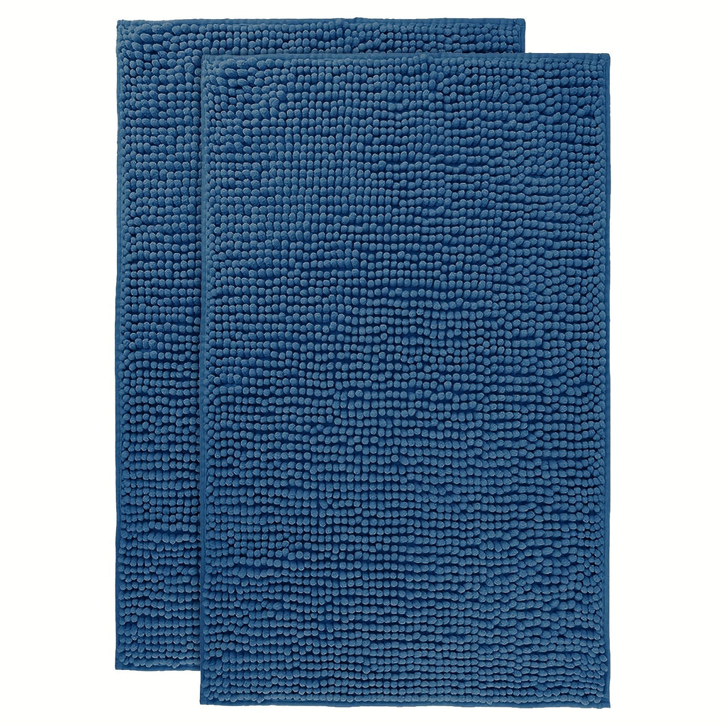 Chenille Bath Rug Extra Thick Soft Absorbent Non-Slip Bathroom Mat Machine Washable, Multiple Sizes & Colors