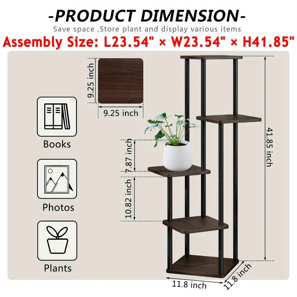 Plant Stand Indoor Multi Tier Corner Metal Flower Stand Tall Plant Shelf for Living Room Bedroom Patio Garden Balcony 5 Tier 7 Tier 9 Tier Black White Black Oak Utility Rack
