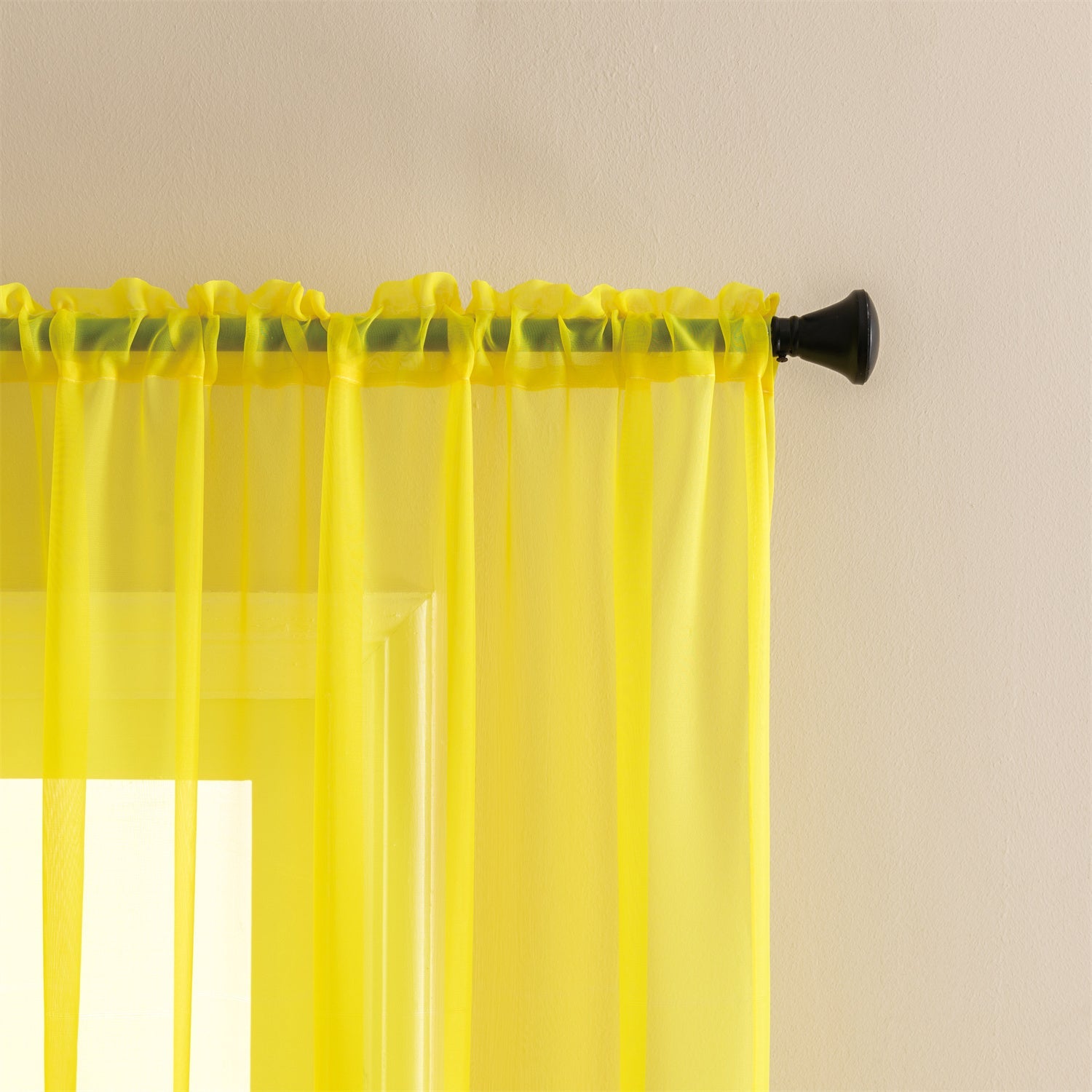 Sheer Curtains 2 Panels Rod Pocket ¨C Light Filtering Privacy Window Drapes for Living Room Bedroom Modern Home Decor