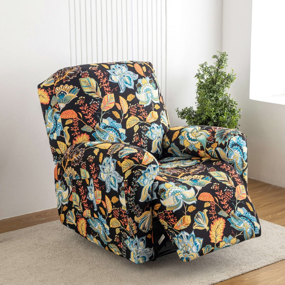 Tie Dye Lounge Chair Cover Set of 4 High Elasticity with Side Pockets Printed Stretch Chair Slipcover Pet Friendly for Bedroom Office Living Room Holiday Decor