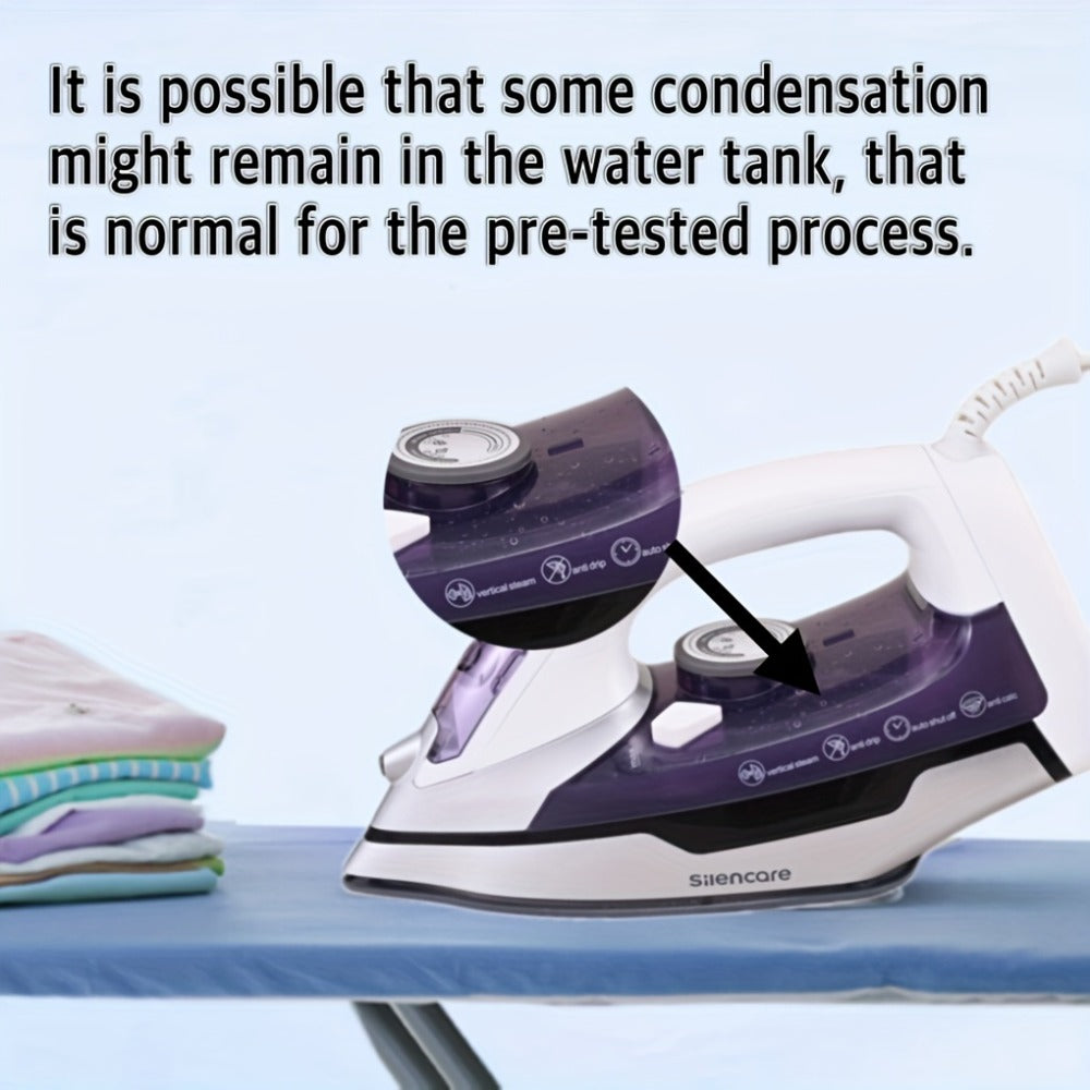Steam Clothes Iron with Ceramic Coated Soleplate ¨C Precision Thermostat, 3-Way Auto-Off, Self-Cleaning, Anti-Calcium & Anti-Drip, Lightweight Travel & Home Garment Iron
