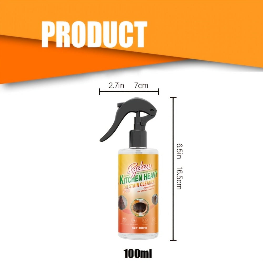 Kitchen Degreaser Spray 100ml (3.38oz), Heavy Duty Oven Cleaner & Grease Remover, Fume-Free Fast-Acting Formula for Stubborn Grease on Ovens, Stovetops, Pots, Pans, Cookware & Metal Surfaces