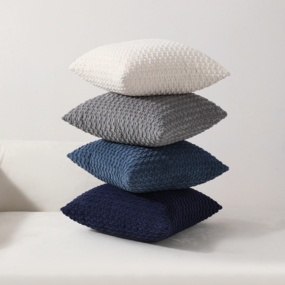Pillow Covers Set of 4 Boho Plaid Double Sided Plush 18x18 20x20 Inch Zipper Machine Washable Decorative Cushion Covers for Sofa Bed Office Chair Warm Winter Home Decor