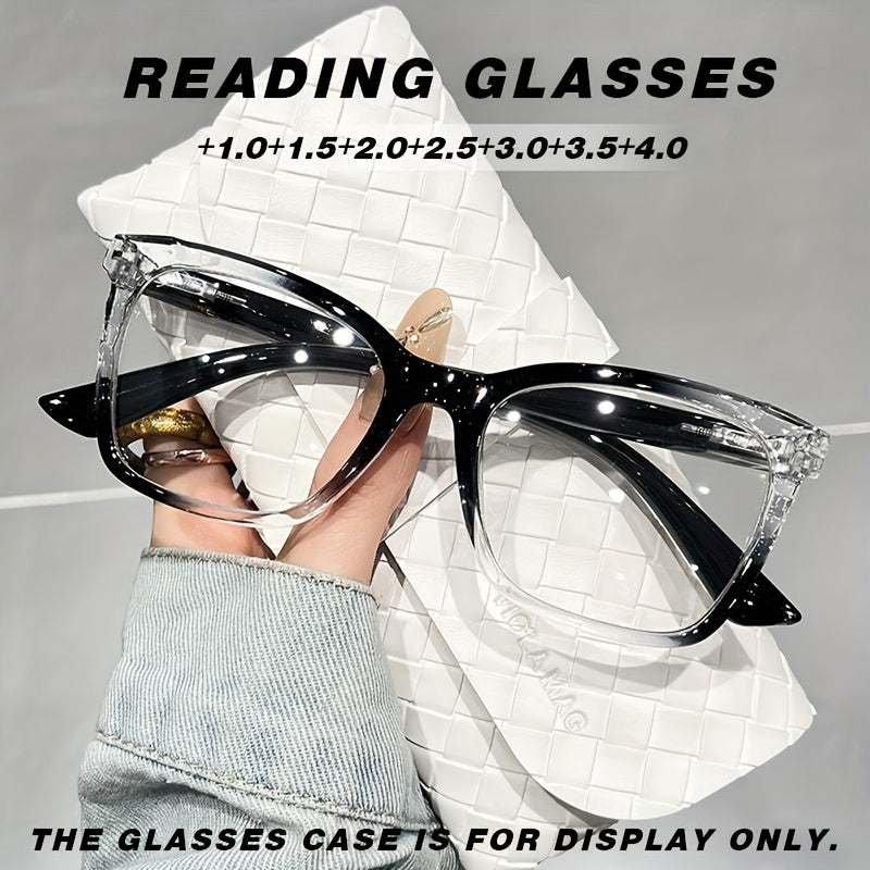 Blue Light Blocking Reading Glasses for Women Rectangular Frame Floral Design Anti-Fatigue Spring Hinge Resin Lenses Comfortable Lightweight Readers Purple Floral Gradient Black Brown Magnification 1.0 to 4.0