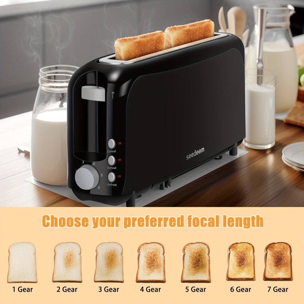 2-Slice Toaster Slim Ultra-Thin Design ¨C 6 Browning Settings, 10¡± Long Slot, Reheat & Defrost Functions, Auto Shut-Off, Removable Crumb Tray, 6 Colors Available
