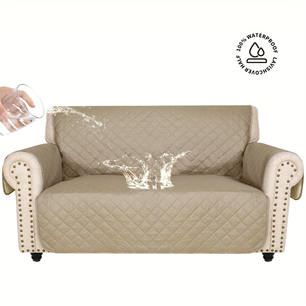 Sofa Slipcover 5-Layer Quilted Thick Sofa Cover Protector Elastic Strap Non-Slip Washable Pet Friendly Universal Fit 3 4 Seater Couch Cover for Living Room - 10 Colors