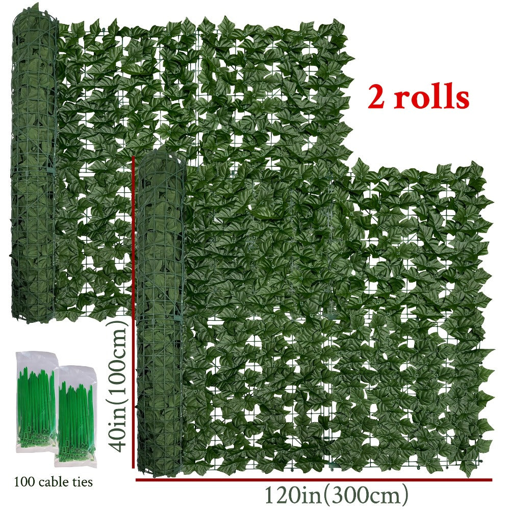 Artificial Ivy Privacy Fence Screen ¨C UV-Resistant Faux Ivy Hedge Panel for Outdoor Patio, Garden, Balcony & Fence Cover | Realistic Greenery Wall Decor | Multiple Sizes Available