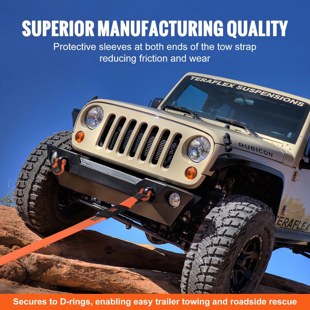 Tow Strap Recovery Kit 3 Inch x 30 ft 36000 lbs Breaking Strength Triple Reinforced Loop Protective Sleeves D-Ring Shackles Storage Bag for Truck Jeep SUV ATV Off Road