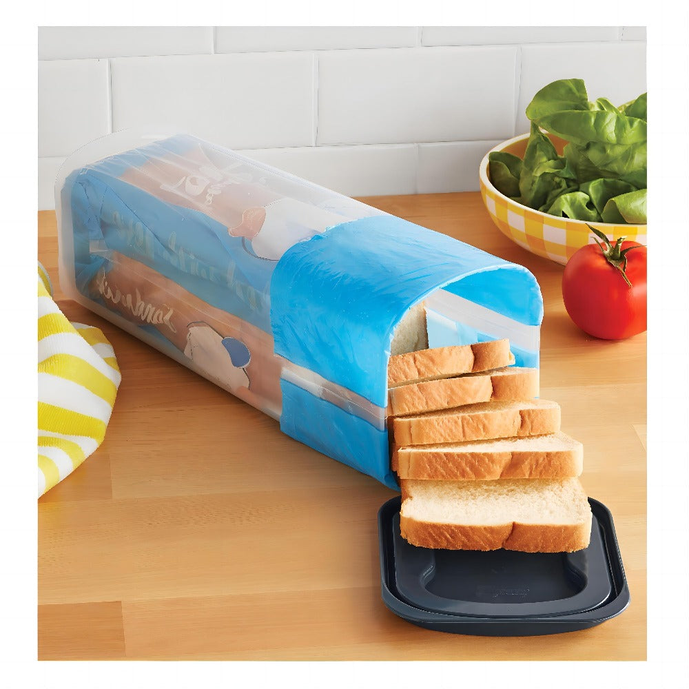 Leak Proof Plastic Food Storage Container with Flip Top Lid ¨C Airtight Sealing Box for Bread, Toast, Fruits & Vegetables, Rectangle Kitchen Organizer