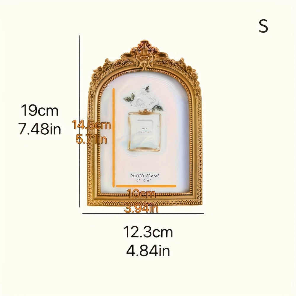 Baroque Vintage Gold Picture Frame - Ornate Resin Photo Frame for Wall & Tabletop Display, Elegant Wedding Anniversary Home Decor Gift, Classic Victorian Style