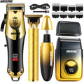Men's Electric Hair Clipper Set USB Rechargeable with Nose Hair Trimmer & Shaver Wireless Professional Grooming Kit Father's Day Gift