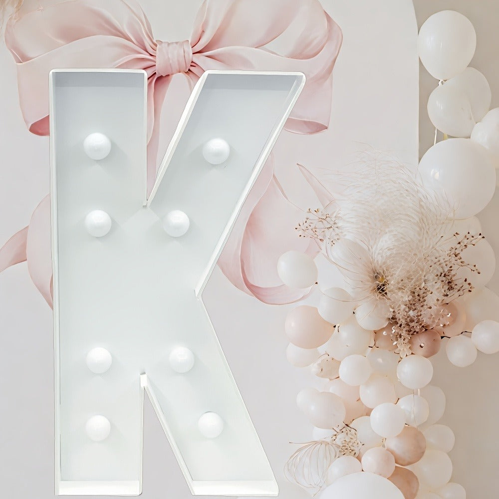 Marquee Letter Lights Warm White LED - 3FT Light Up Letters A-Z for Birthday, Anniversary, Wedding & Party Decor, Battery Powered KT Board Lighted Alphabet Signs for Wall & Indoor Display